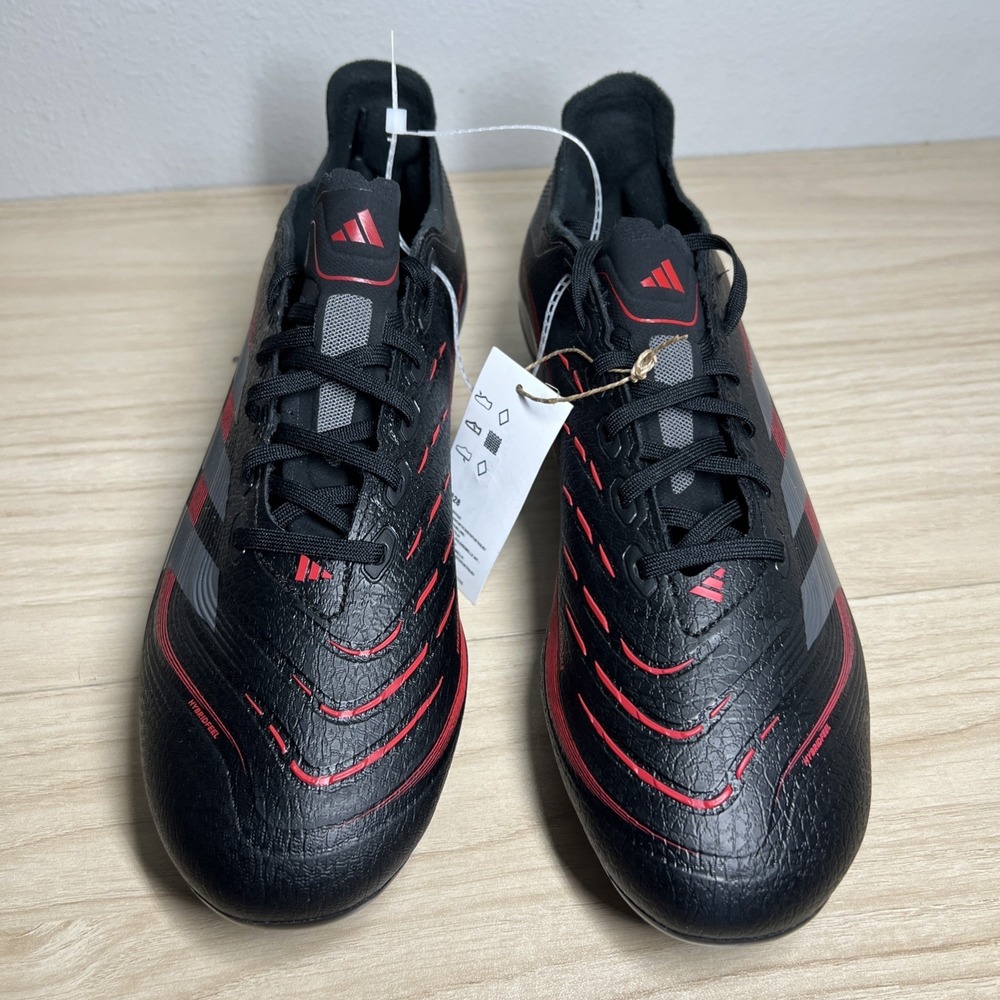 Adidas Men's Predator League Soccer Cleats‎ Size 11.5 Black Red FG/MG ID1328 New - Picture 2 of 7